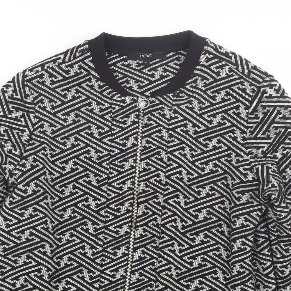 NEXT Womens Black Geometric  Jacket Coat Size 14