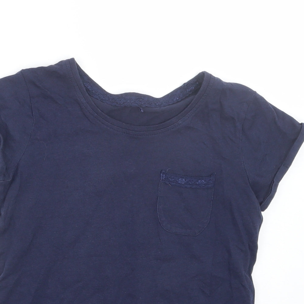 George Girls Blue   Basic T-Shirt Size 9-10 Years