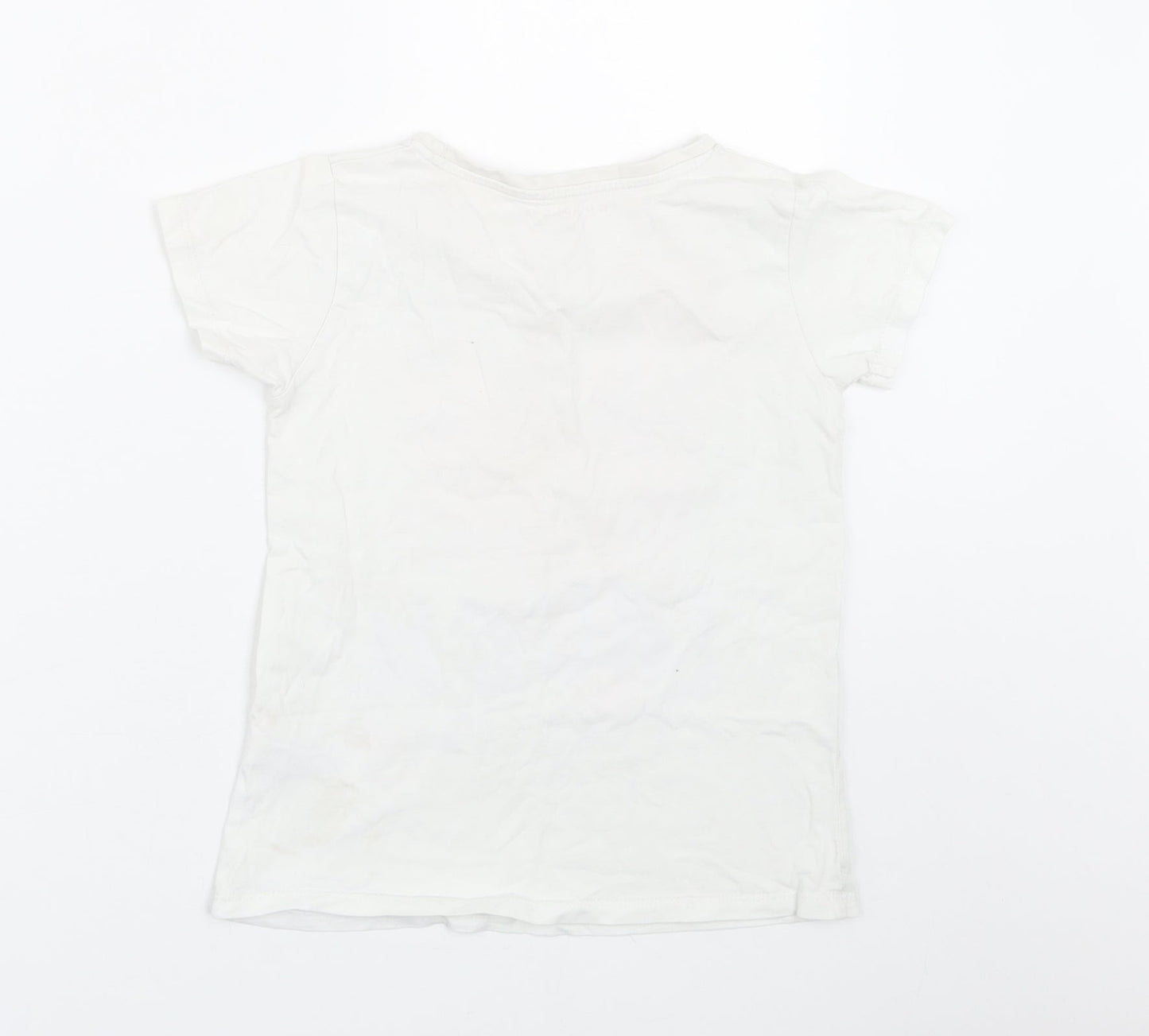 Nutmeg Girls White   Basic T-Shirt Size 8-9 Years
