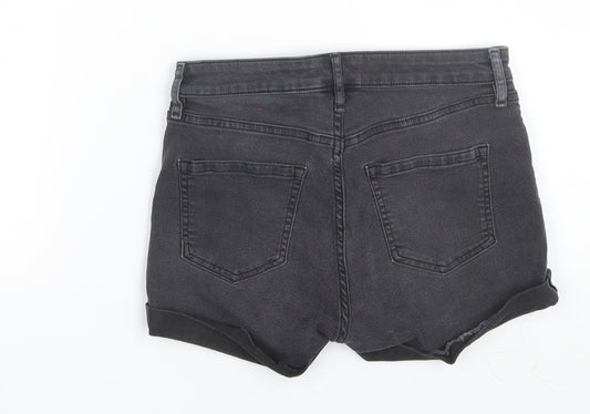 H&M Womens Black  Denim Cut-Off Shorts Size 4