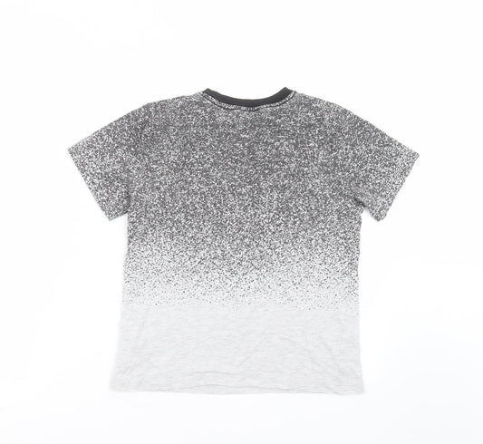 H&M Boys Grey   Basic T-Shirt Size 9-10 Years  - speckled print