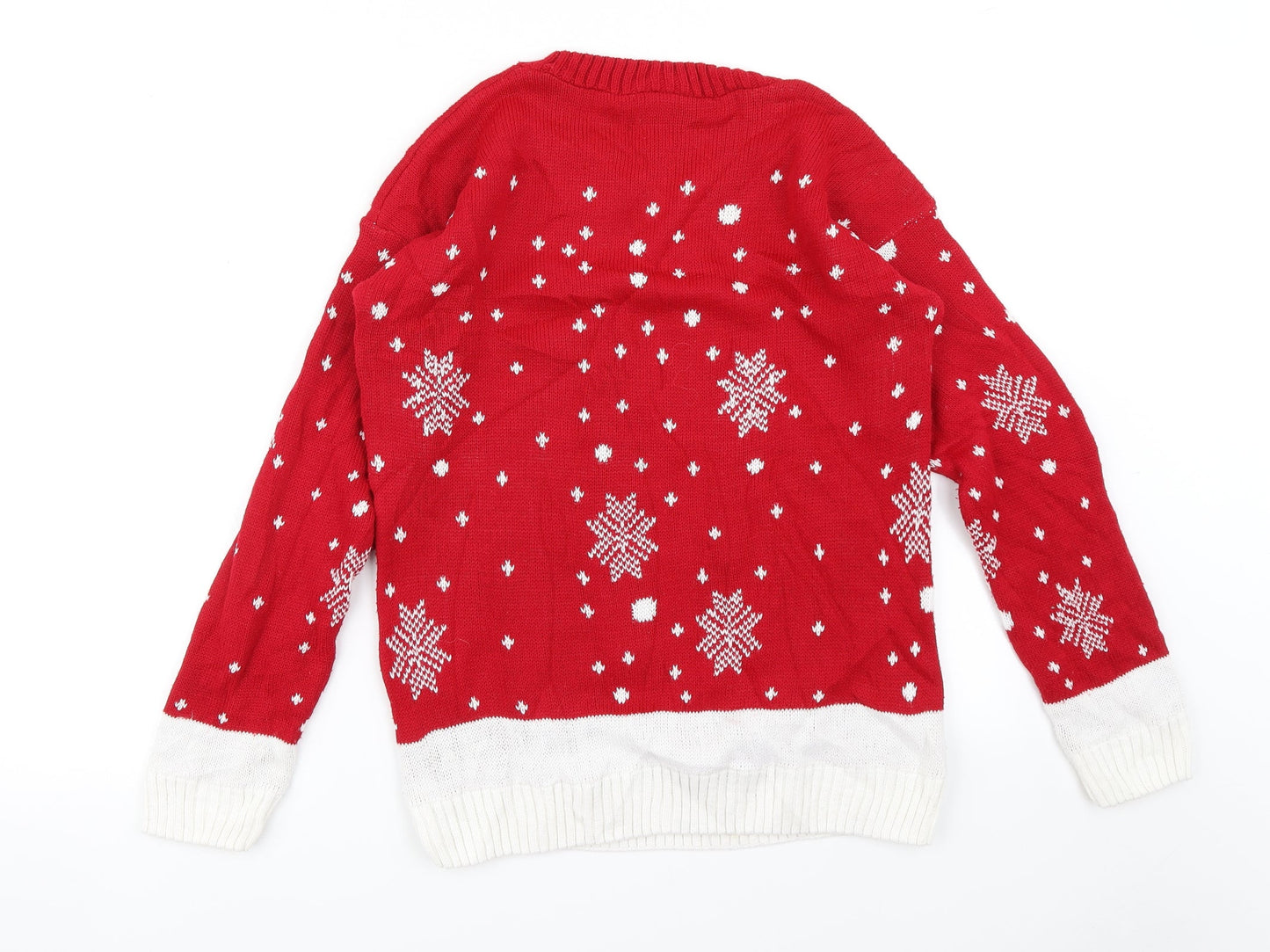 Angel Womens Red   Pullover Jumper Size S  - Reindeer