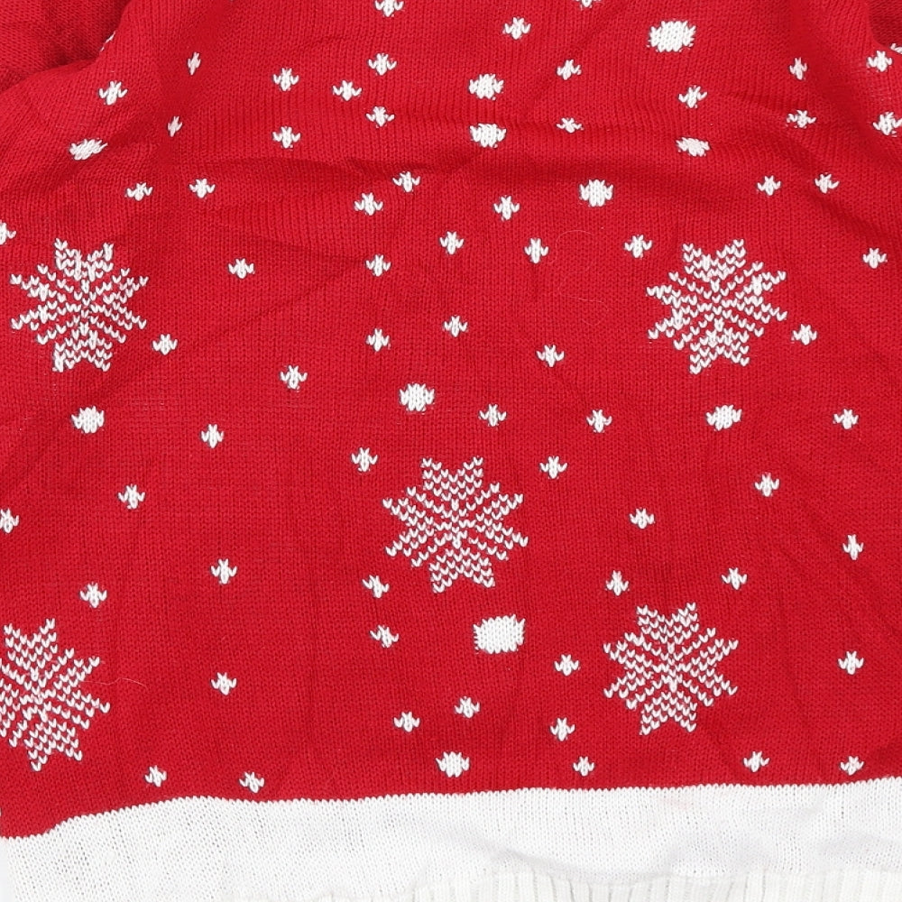 Angel Womens Red   Pullover Jumper Size S  - Reindeer