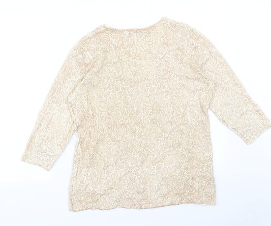 BM Womens Brown Paisley  Pullover Jumper Size M