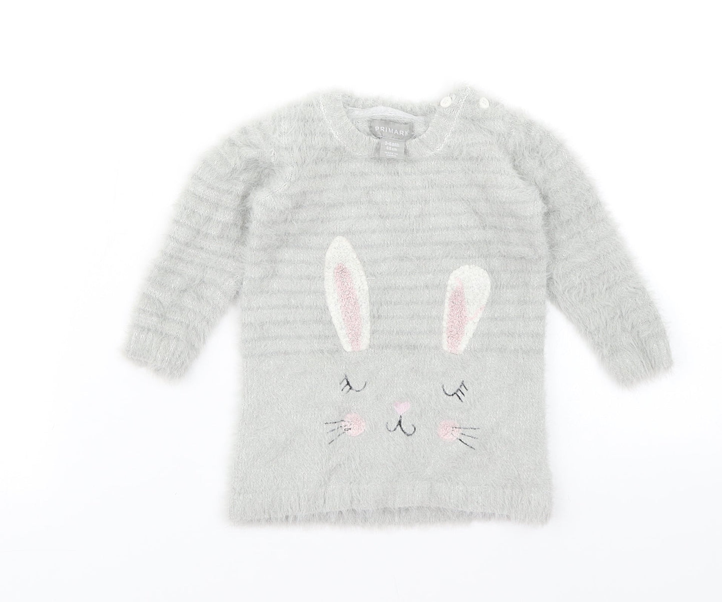 Primark Baby Grey   Pullover Jumper Size 3-6 Months  - Rabbit