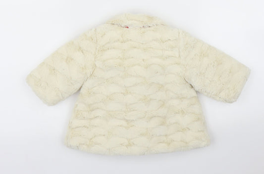 Debenhams Girls Ivory   Pea Coat Coatigan Size 0-3 Months