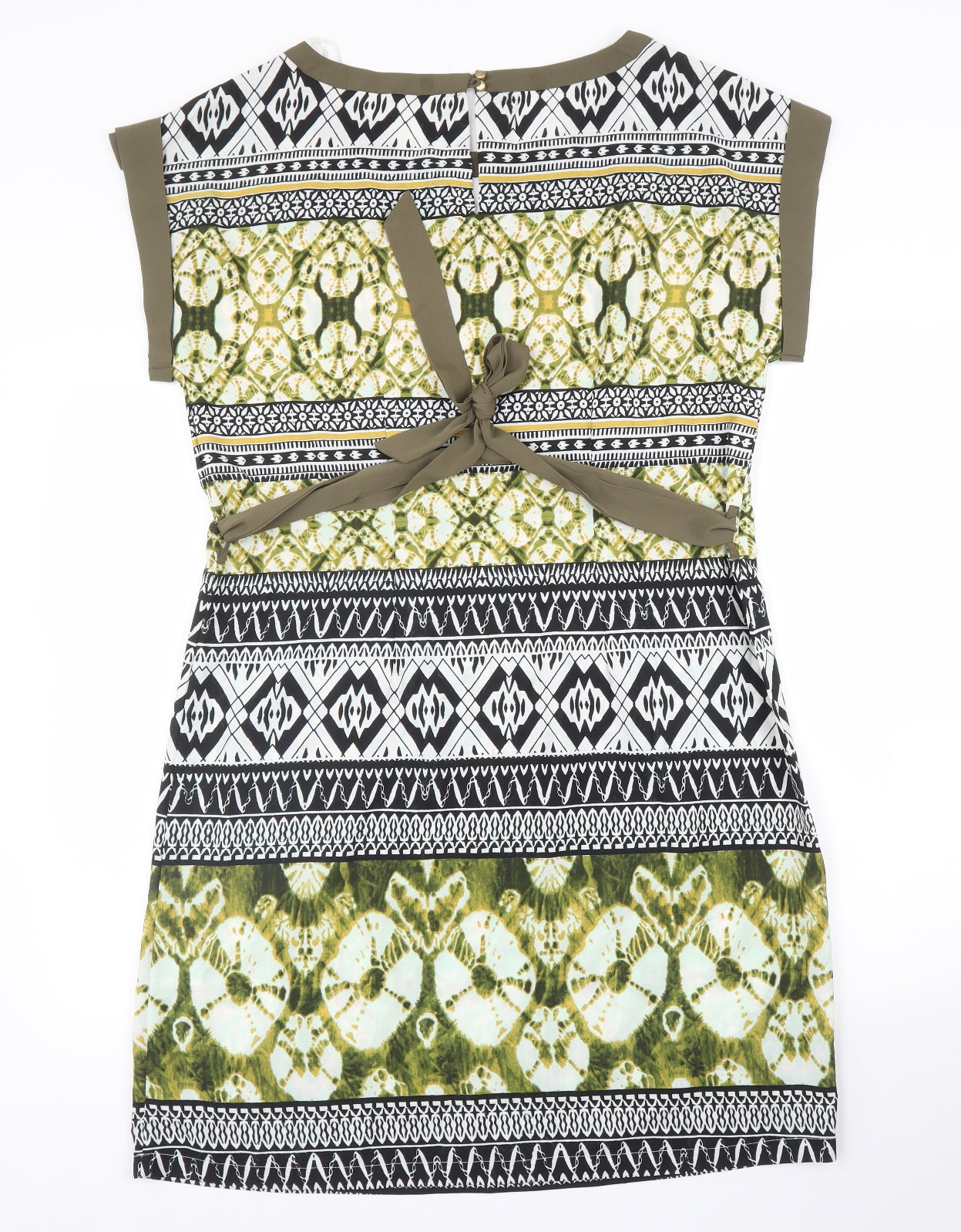 Encuento Womens Green Batik  A-Line  Size M