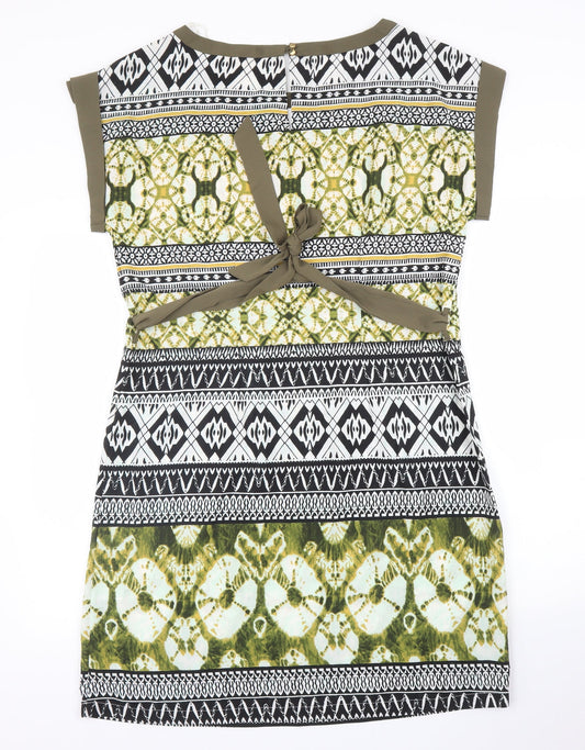 Encuento Womens Green Batik  A-Line  Size M