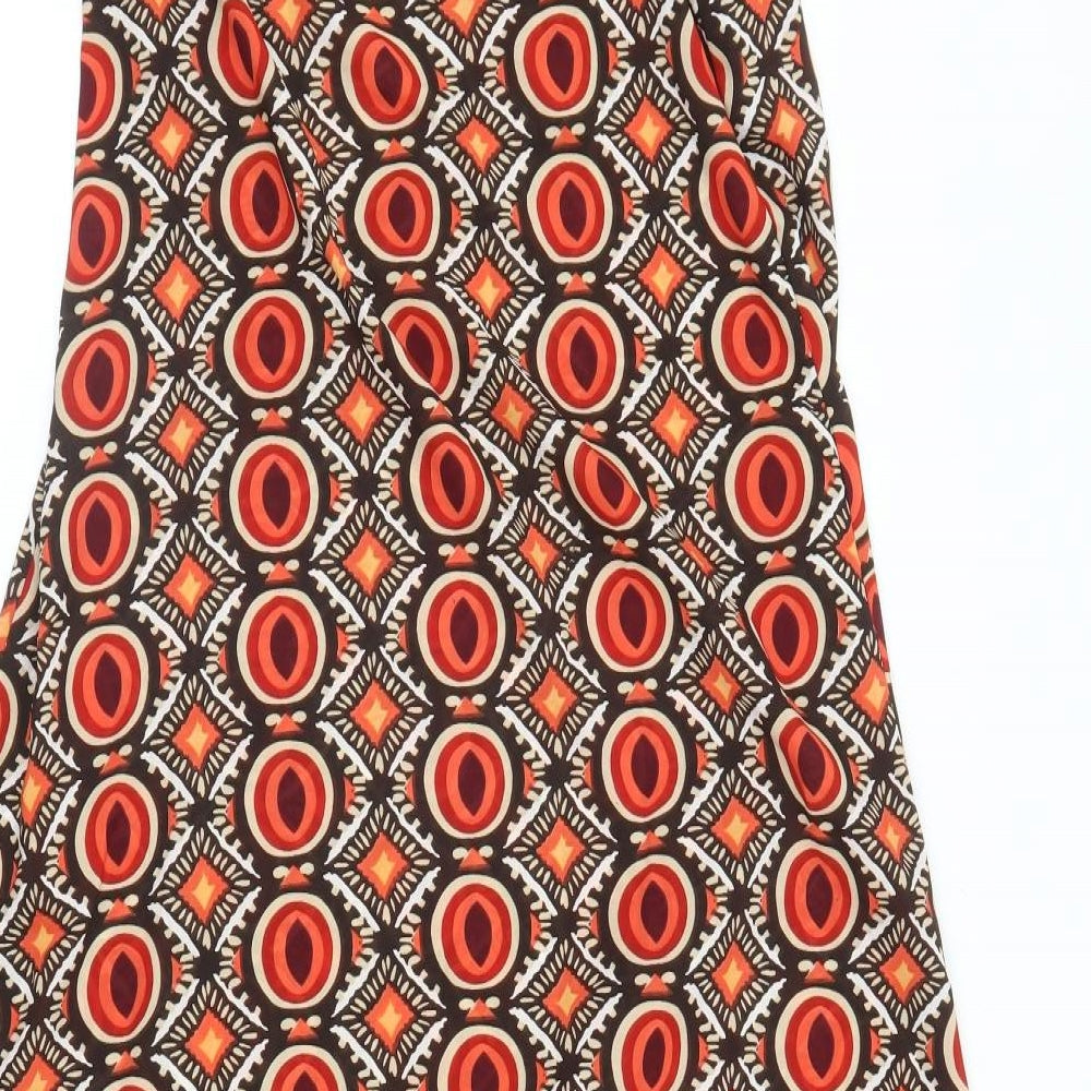 Ibiza Womens Red Geometric  A-Line  Size S