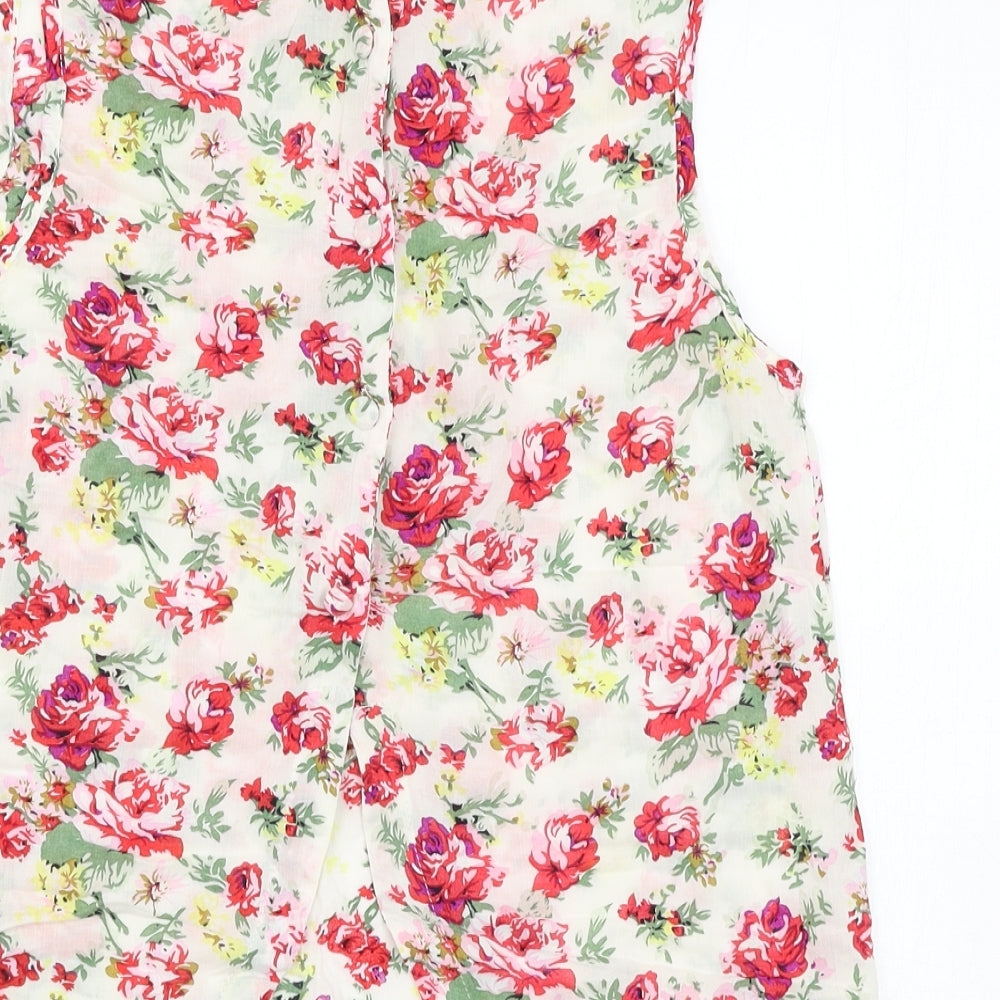 Amber Krystal Womens Multicoloured Floral  Basic Blouse Size M