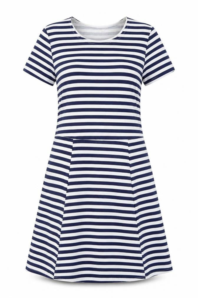 Preworn Womens Blue Striped  T-Shirt Dress  Size 8