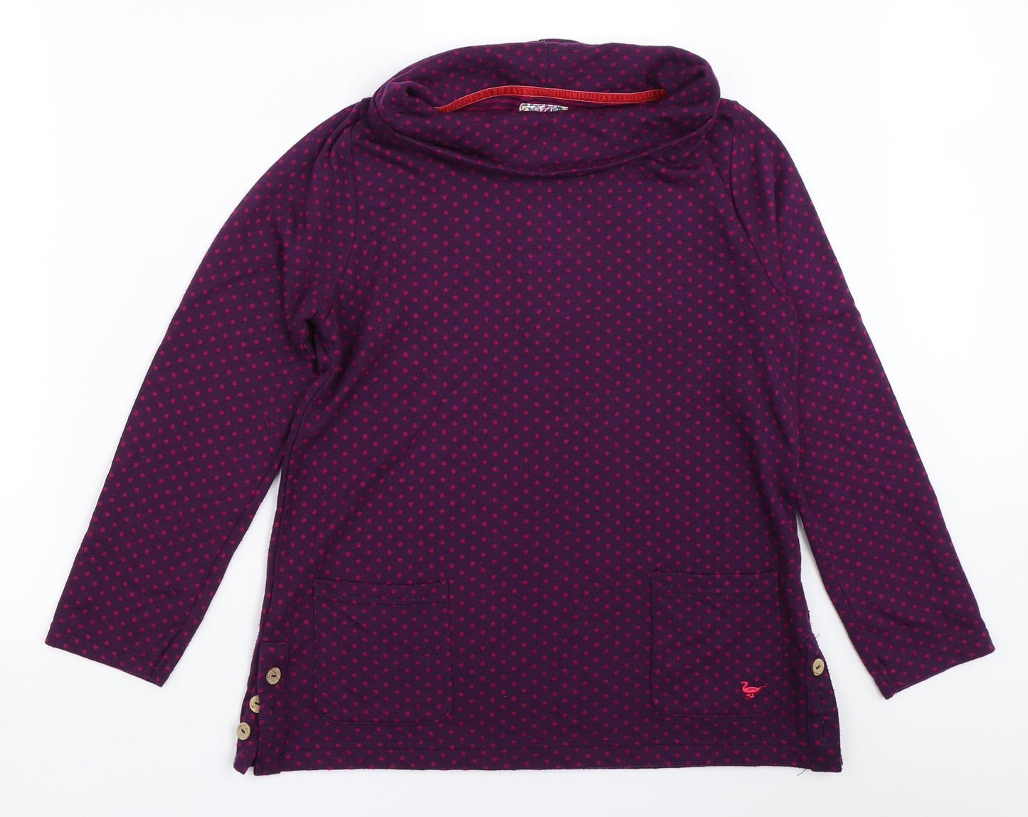 EWM Womens Purple Polka Dot  Pullover Jumper Size S