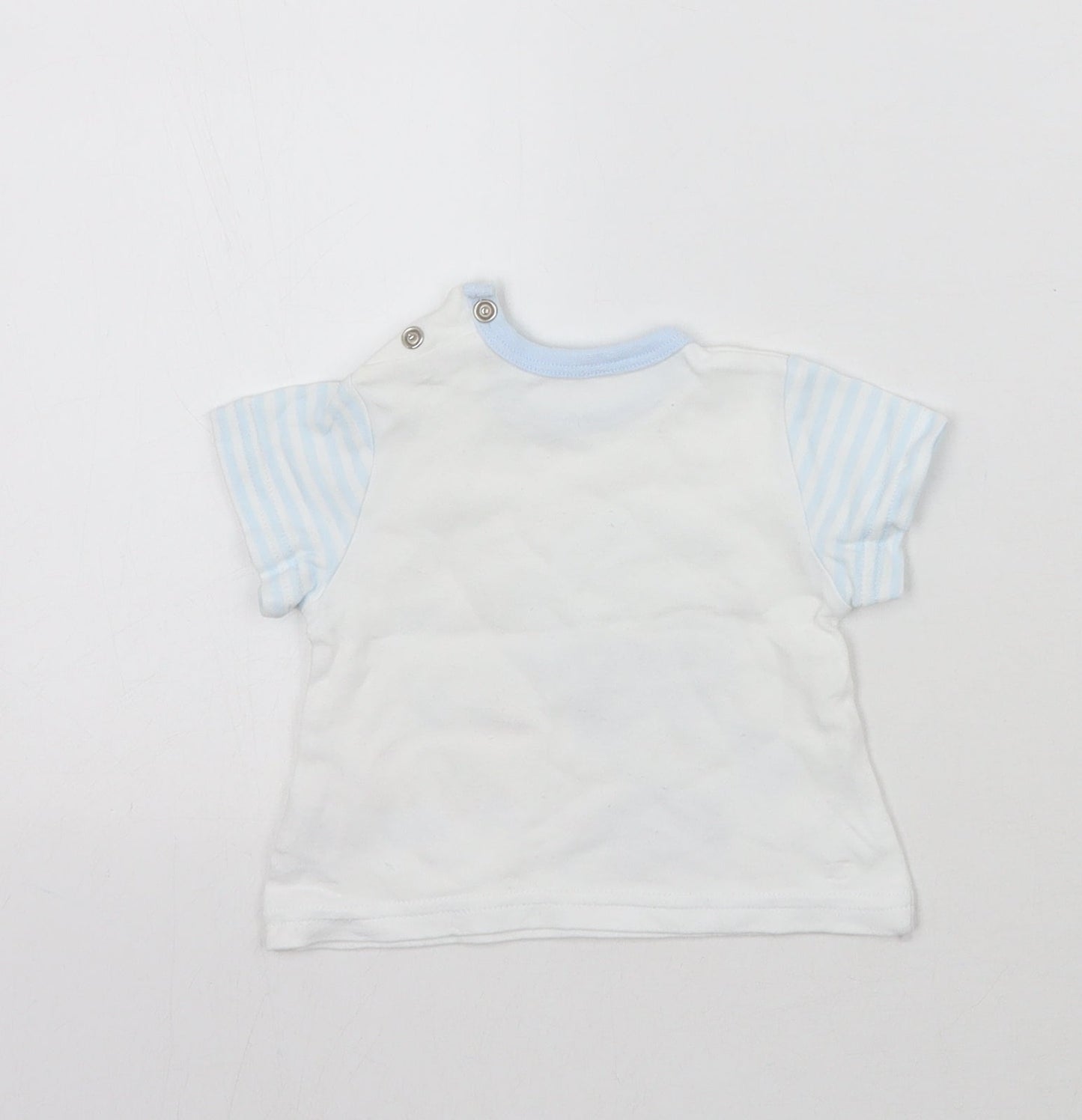 Pep&co Baby White Striped  Basic T-Shirt Size 0-3 Months