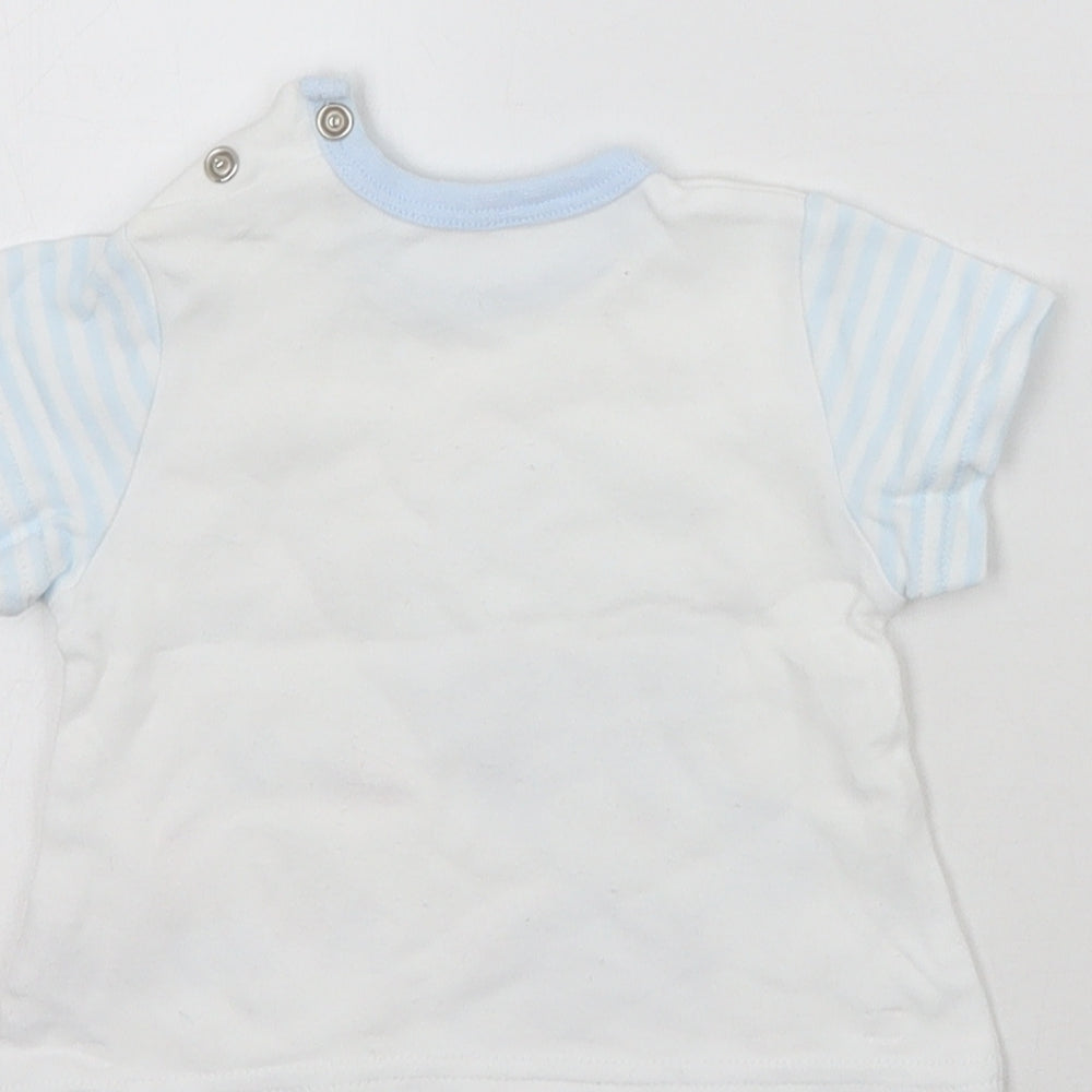 Pep&co Baby White Striped  Basic T-Shirt Size 0-3 Months