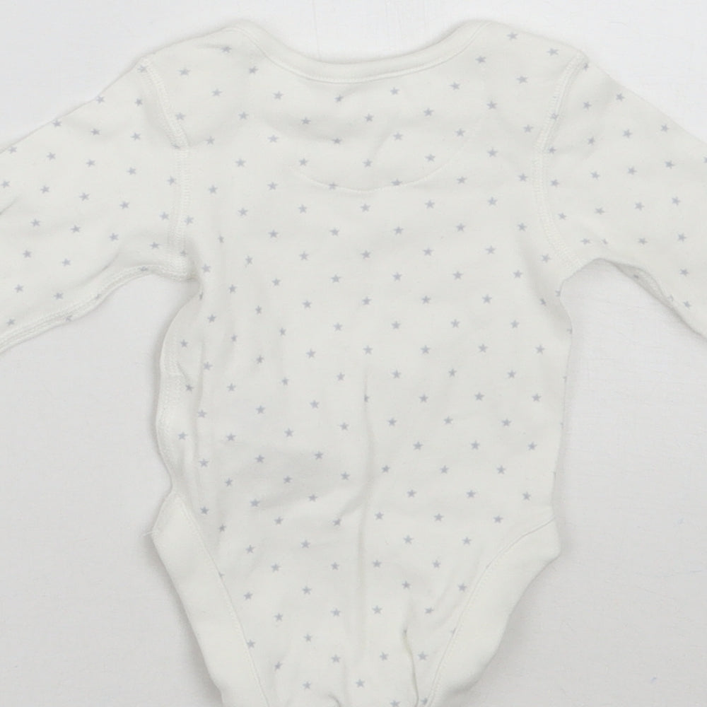 Marks and Spencer Baby White Geometric  Babygrow One-Piece Size Newborn