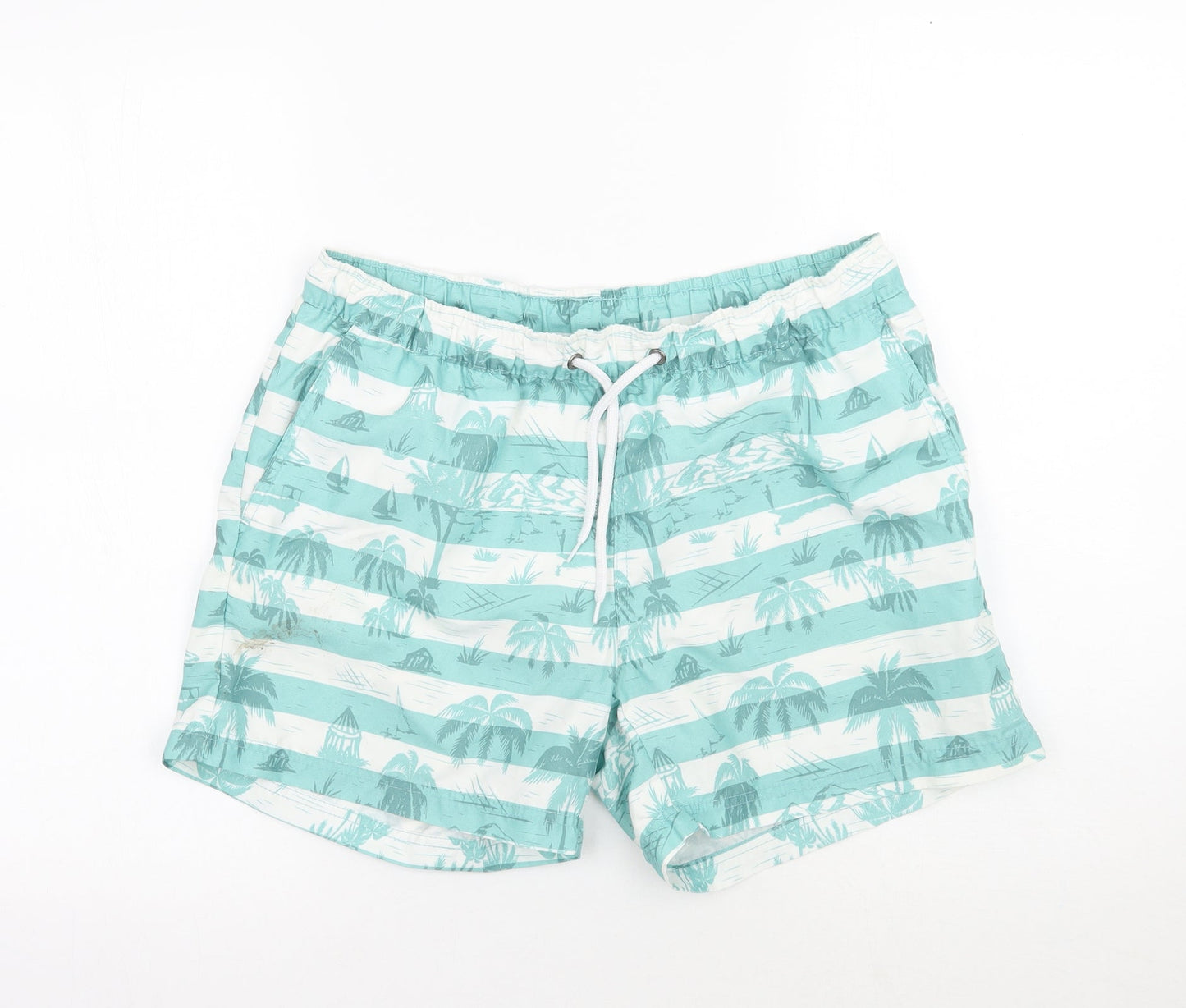 Defecto Mens Green Floral  Bermuda Shorts Size S