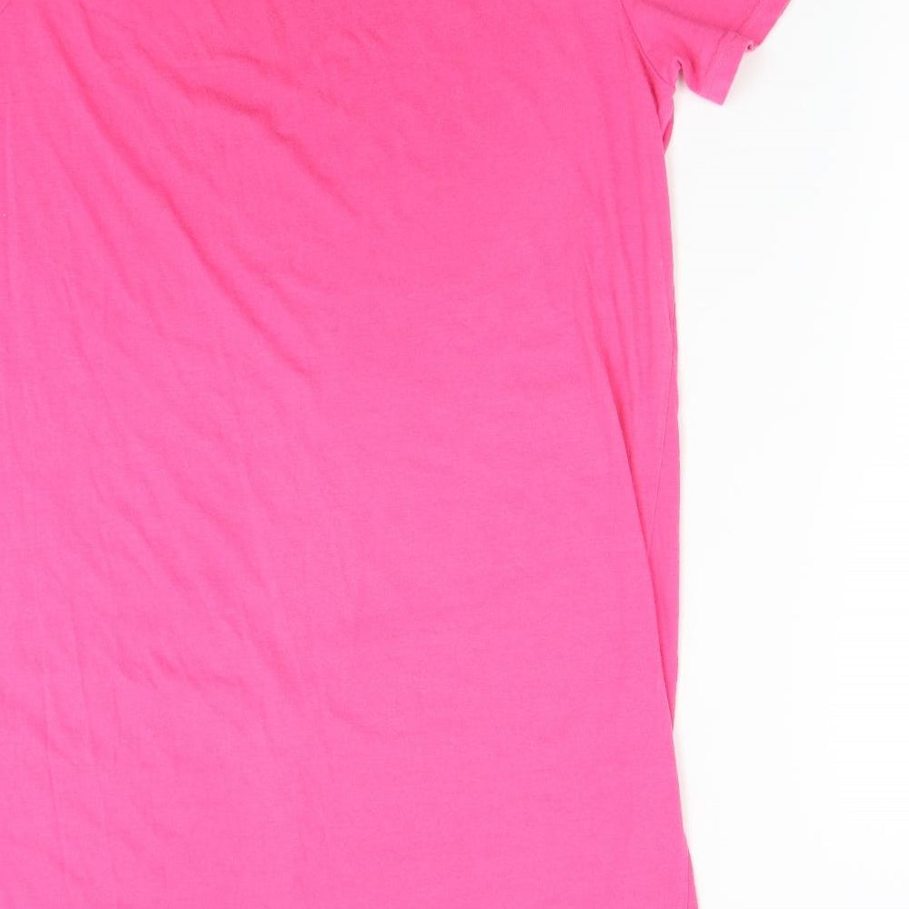 Bella Beau Womens Pink Solid   Nightshirt Size M