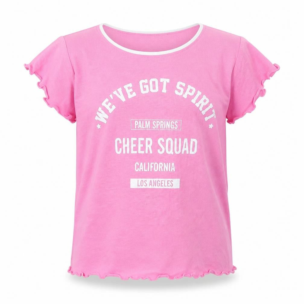Matalan Girls Pink   Basic T-Shirt Size 9 Years  - Cheer Squad