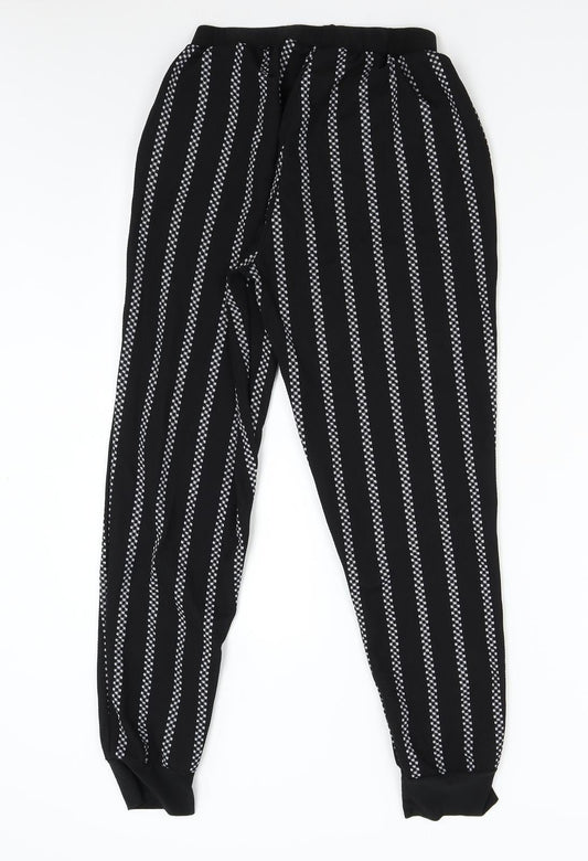 Preworn Womens Black Striped  Sweatpants Trousers Size S L26 in