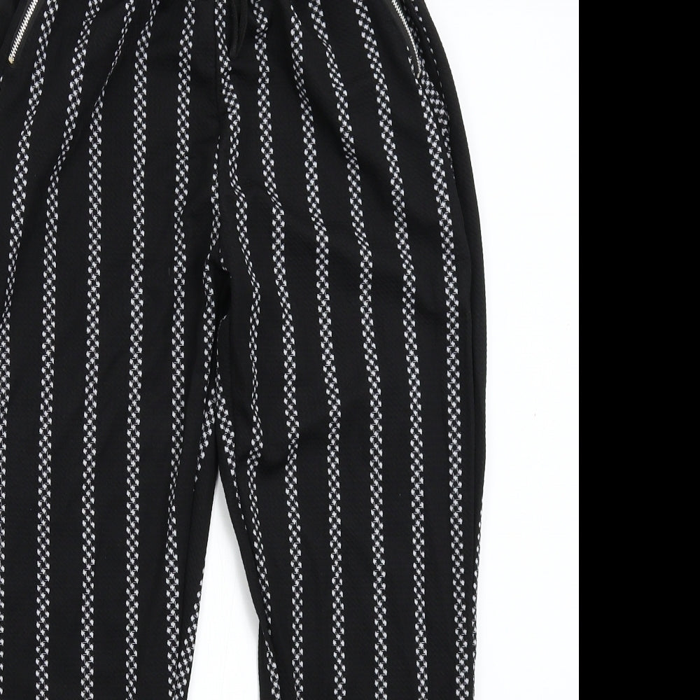 Preworn Womens Black Striped  Sweatpants Trousers Size S L26 in