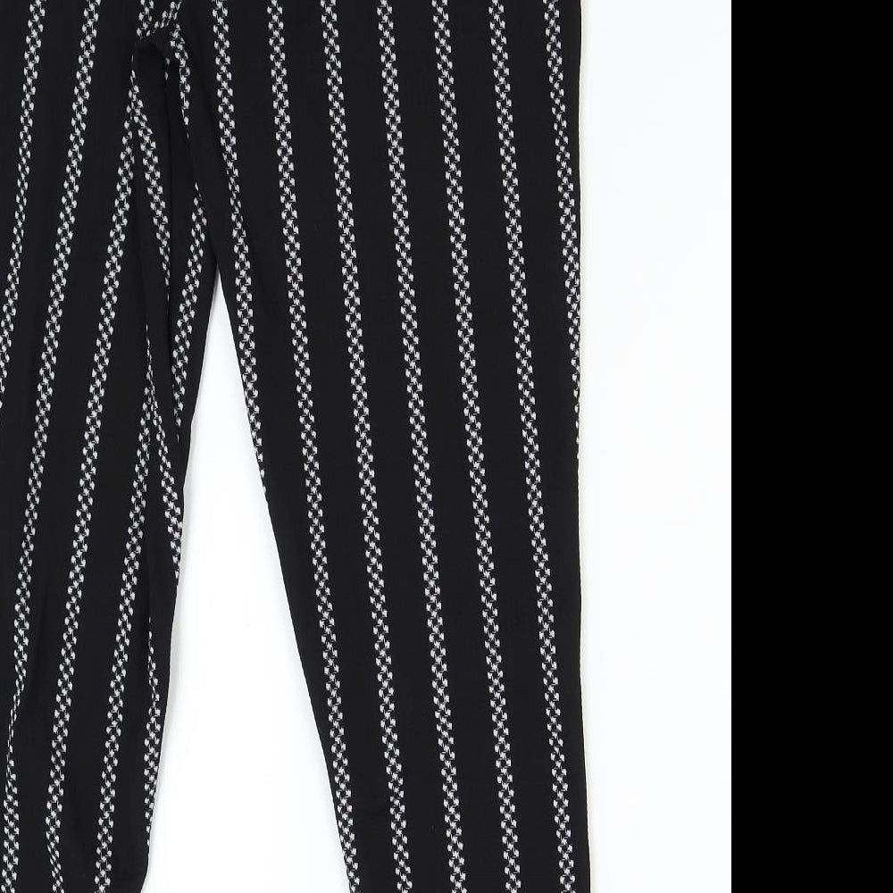 Preworn Womens Black Striped  Sweatpants Trousers Size S L26 in