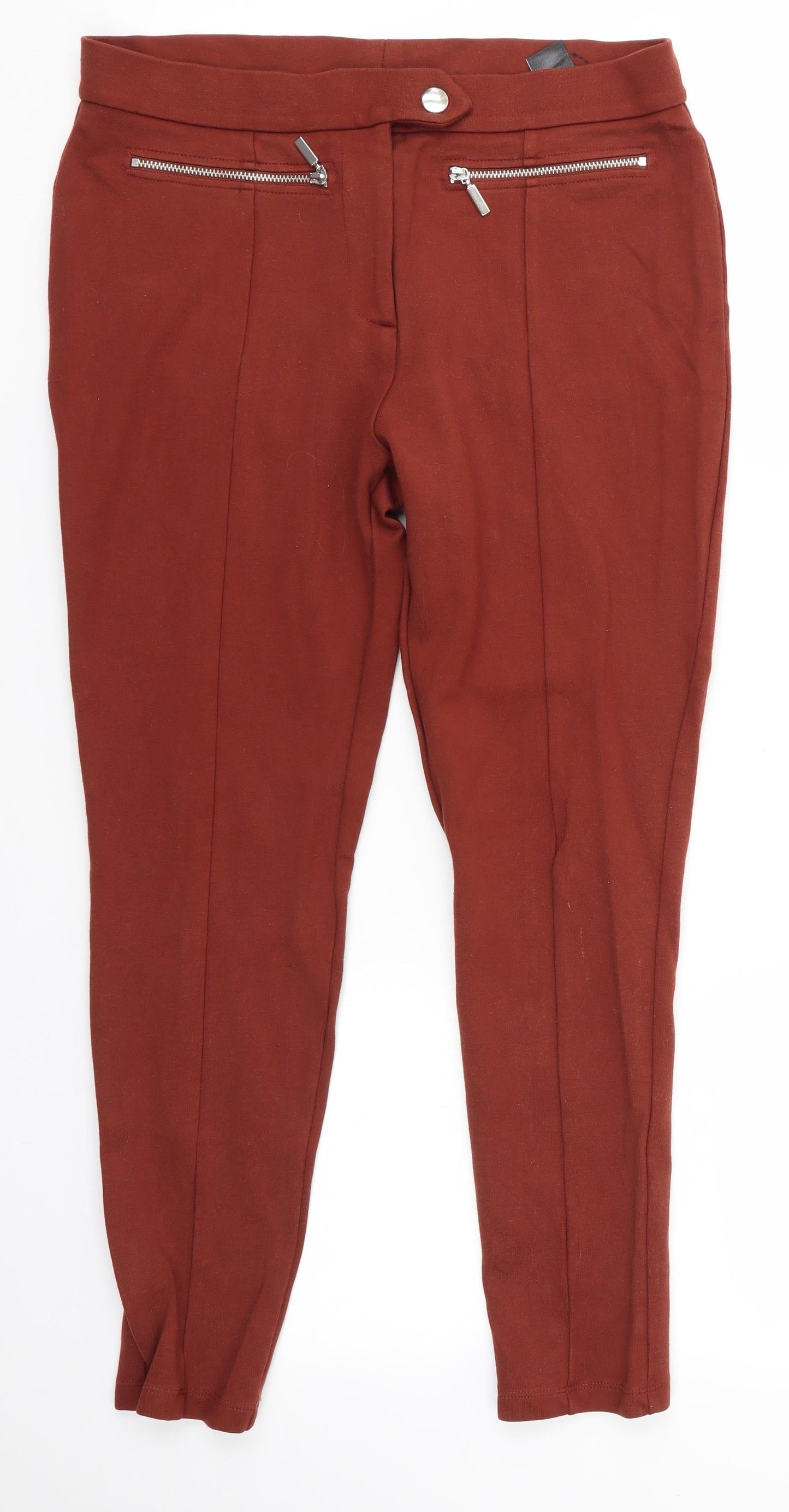 M&S Womens Brown   Dress Pants Trousers Size 12 L25 in