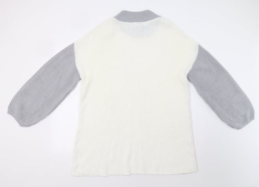 In the Style Womens White Colourblock  Jumper Dress  Size 8