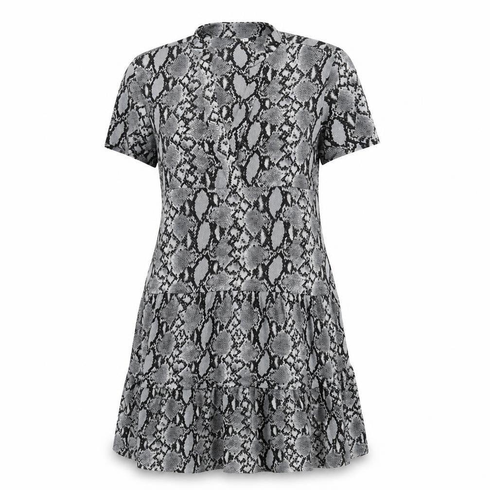 Preworn Womens Grey Animal Print  A-Line  Size M