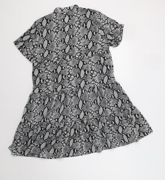 Preworn Womens Grey Animal Print  A-Line  Size M