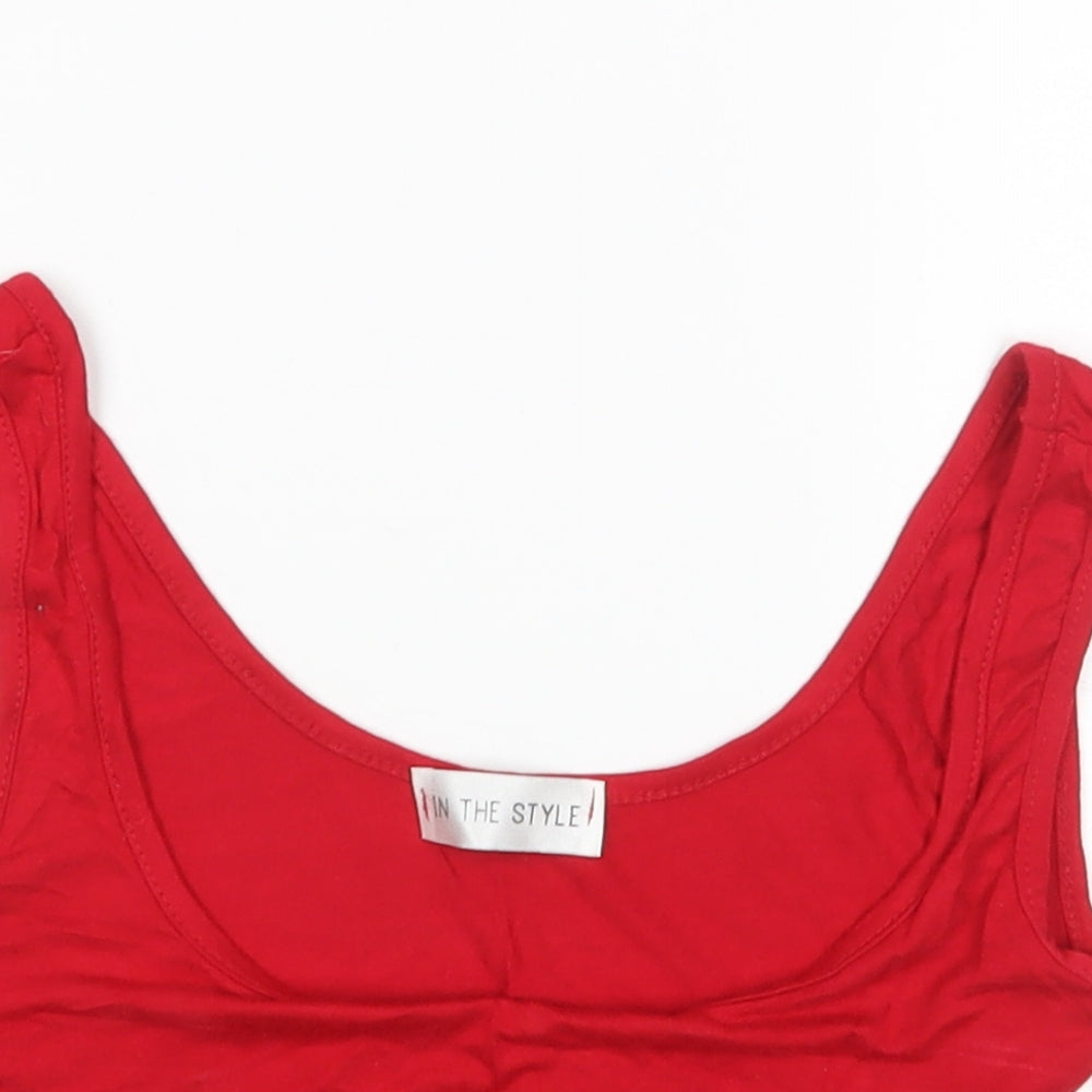 In the Style Womens Red   Cropped Tank Size 8