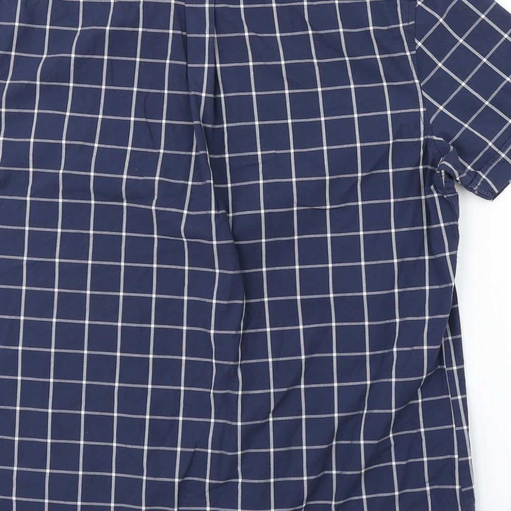 NEXT Mens Blue Check   Button-Up Size M