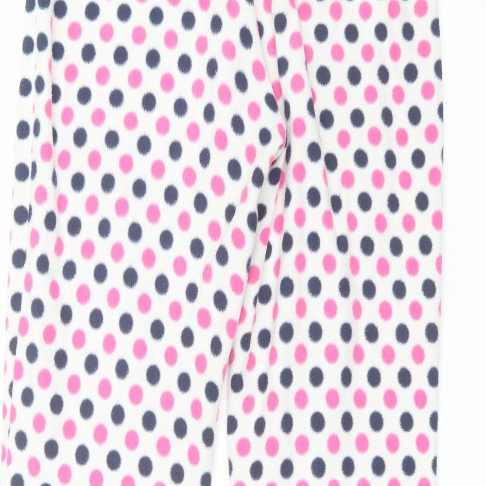 Matalan Womens White Polka Dot  Sweatpants Trousers Size 8 L25 in