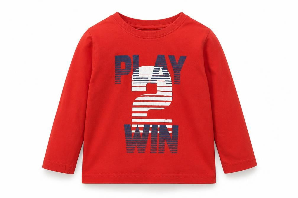 Primark Boys Red   Basic T-Shirt Size 2-3 Years