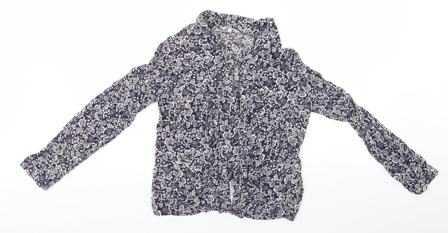 Peacocks Womens Blue Floral  Cardigan Jumper Size 10