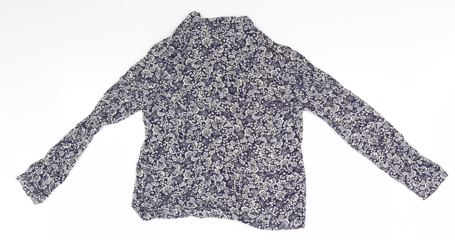Peacocks Womens Blue Floral  Cardigan Jumper Size 10