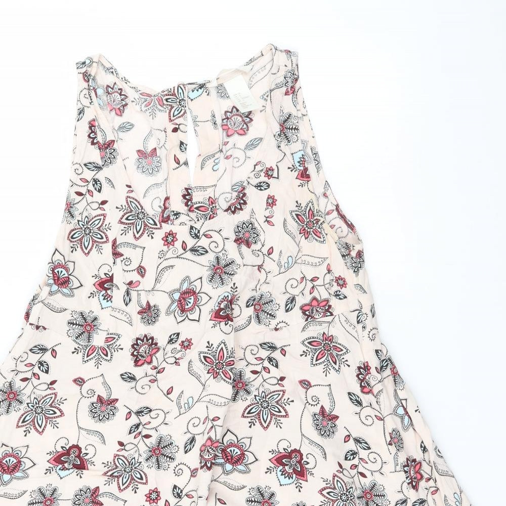 H&M Womens Ivory Floral  A-Line  Size 8