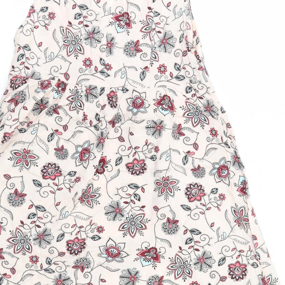 H&M Womens Ivory Floral  A-Line  Size 8
