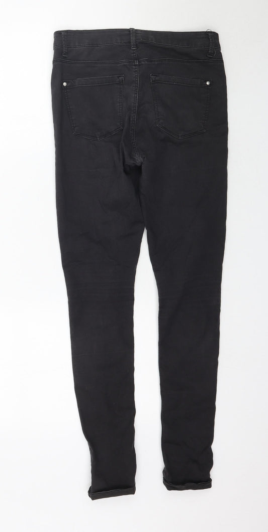 Topshop Womens Black  Denim Skinny Jeans Size 28 in L30 in