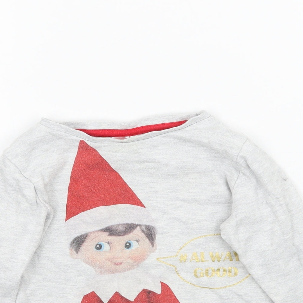 George Boys Grey   Basic T-Shirt Size 2-3 Years  - Elf on the shelf