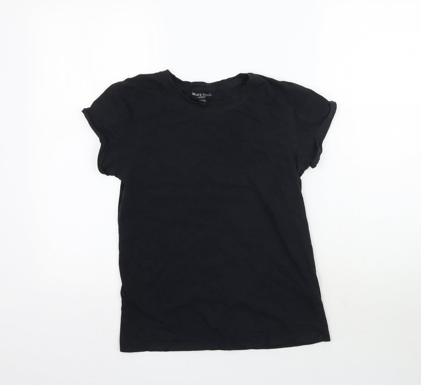 Brave Soul Womens Black   Basic T-Shirt Size XS