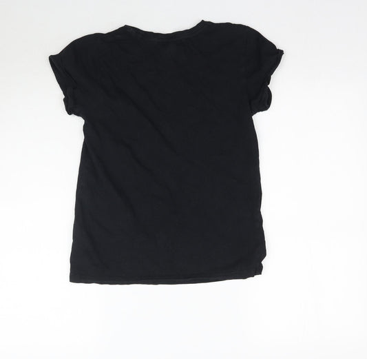 Brave Soul Womens Black   Basic T-Shirt Size XS