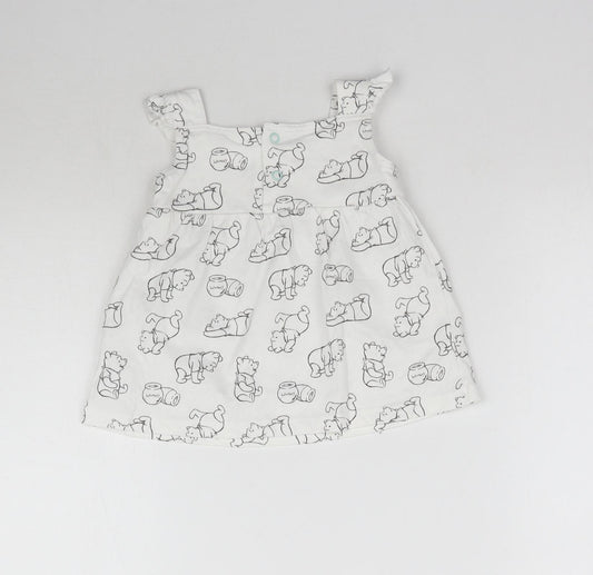 TU Girls White   A-Line  Size 6-9 Months  - Winnie the Pooh