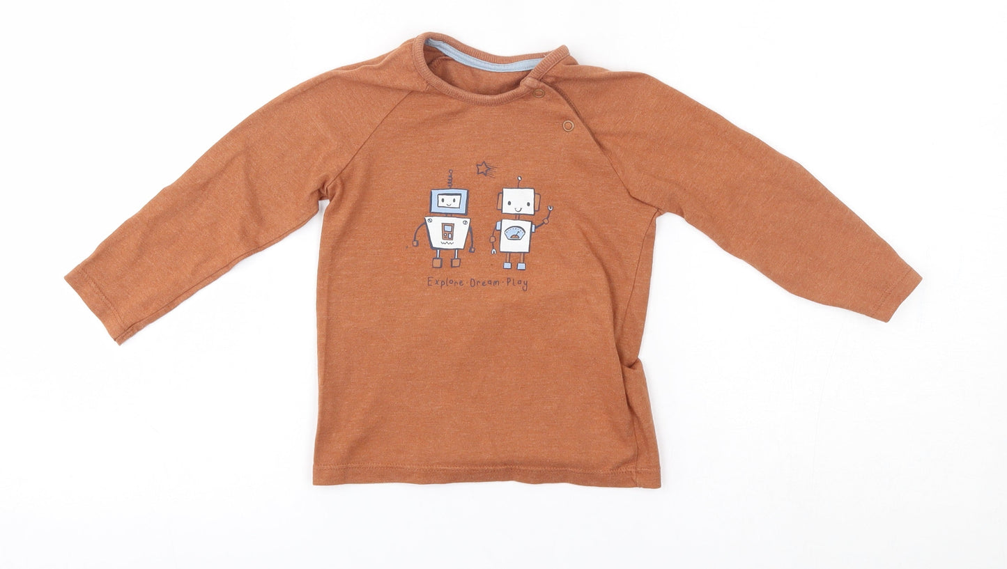 George Baby Orange   Basic T-Shirt Size 12-18 Months  - explore dream play