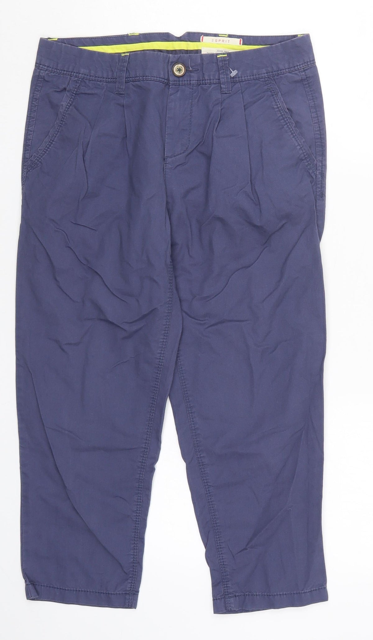 ESPRIT Womens Blue   Cropped Trousers Size 6 L21 in