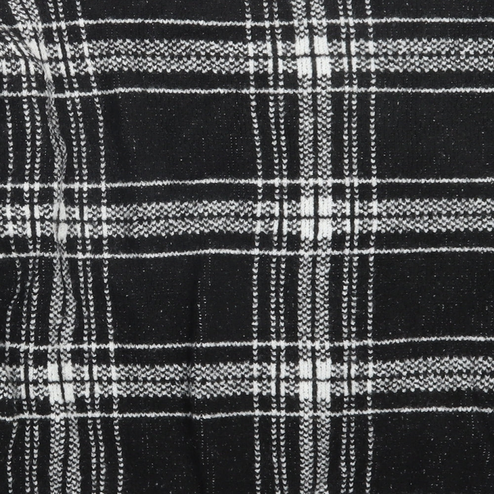 Marks and Spencer Womens Black Check Knit Pullover Jumper Size XL