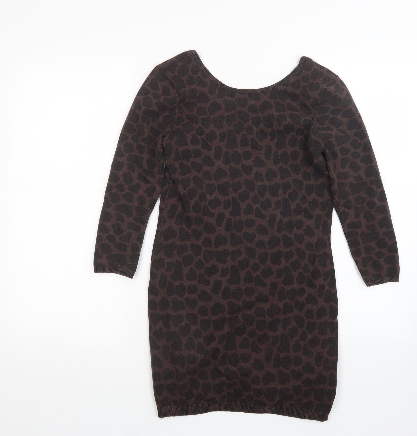 Red Herring Womens Brown Animal Print  Pullover Jumper Size 10