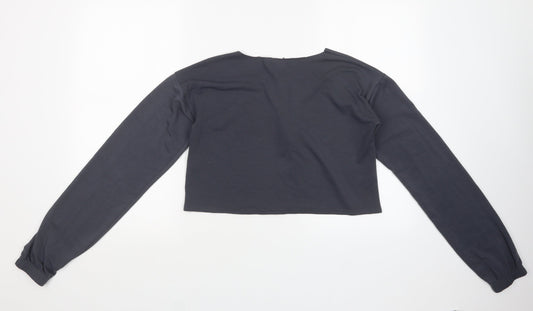PRETTYLITTLETHING Womens Grey   Pullover Sweatshirt Size 8