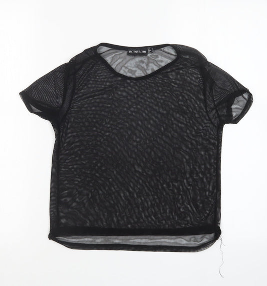 PRETTYLITTLETHING Womens Black   Basic T-Shirt Size 8