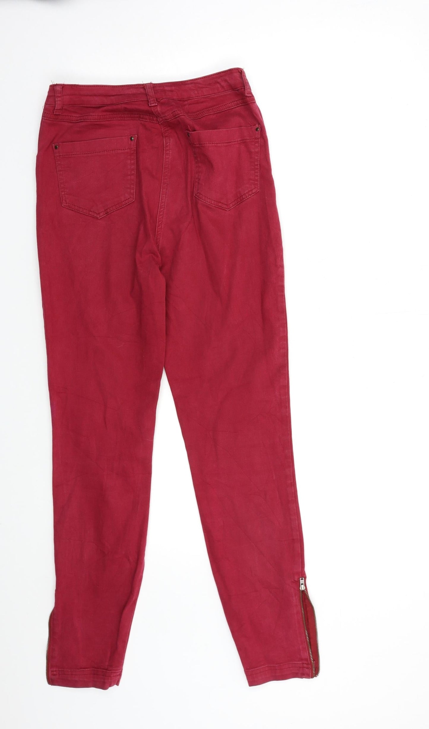 Preworn Womens Red  Denim Skinny Jeans Size 26 in L28 in