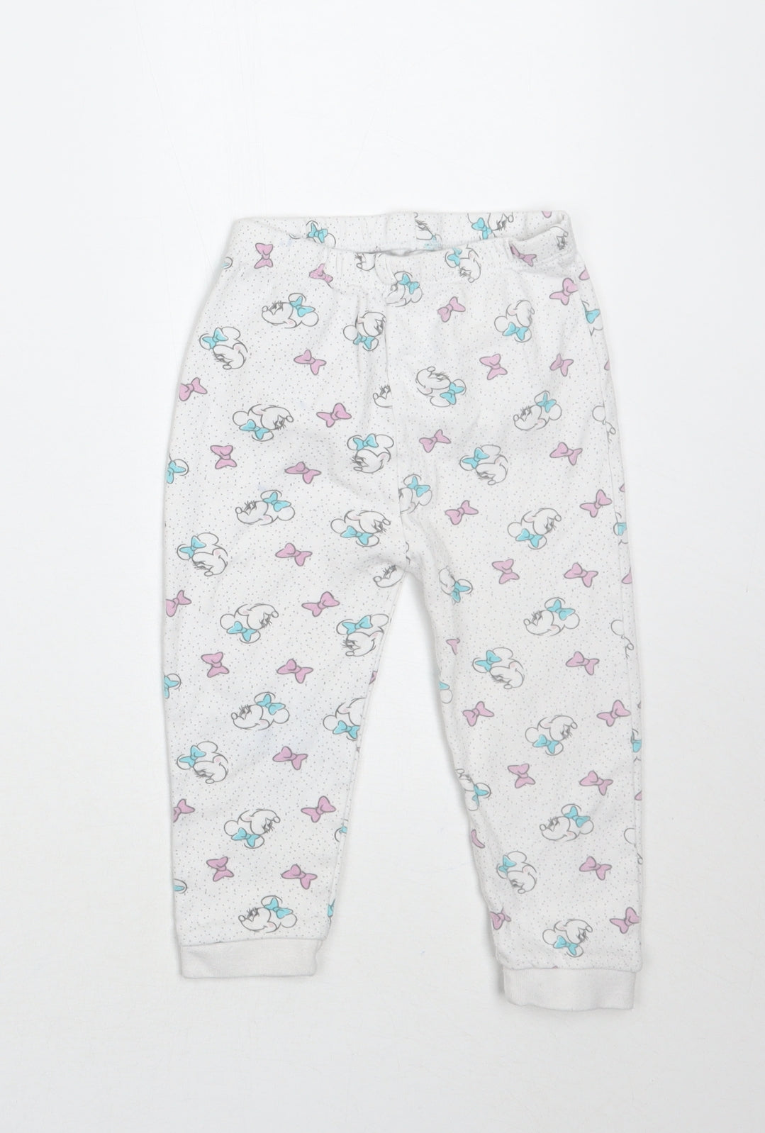 George Girls White Polka Dot  Sweatpants Trousers Size 18 Months